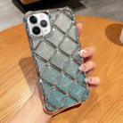 For iPhone 11 Pro Max 3D Diamond Lattice Laser Engraving Glitter Paper Phone Case(Gradient Silver) - 1