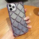 For iPhone 11 Pro Max 3D Diamond Lattice Laser Engraving Glitter Paper Phone Case(Gradient Purple) - 1