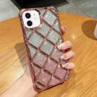 For iPhone 11 3D Diamond Lattice Laser Engraving Glitter Paper Phone Case(Gradient Pink) - 1