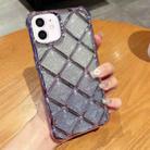 For iPhone 11 3D Diamond Lattice Laser Engraving Glitter Paper Phone Case(Gradient Purple) - 1