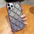 For iPhone 15 Pro Max 3D Diamond Lattice Laser Engraving Glitter Paper Phone Case(Gradient Purple) - 1