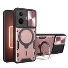 For Realme GT3 5G CD Texture Sliding Camshield Magnetic Holder Phone Case(Pink) - 1
