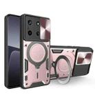For Realme 11 4G Global CD Texture Sliding Camshield Magnetic Holder Phone Case(Pink) - 1