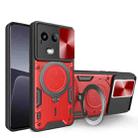 For Realme 11 5G Global / 11x 5G CD Texture Sliding Camshield Magnetic Holder Phone Case(Red) - 1