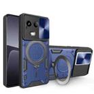 For Realme 11 5G Global/11x 5G CD Texture Sliding Camshield Magnetic Holder Phone Case(Blue) - 1