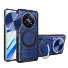 For Realme 12 5G Global CD Texture Sliding Camshield Magnetic Holder Phone Case(Blue) - 1