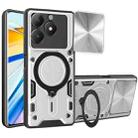 For Realme C61 / C63 CD Texture Sliding Camshield Magnetic Holder Phone Case(Silver) - 1