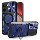 For Realme P3 Ultra 5G India CD Texture Sliding Camshield Magnetic Holder Phone Case(Blue) - 1