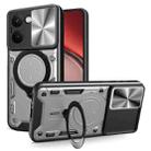 For Realme P3 Ultra 5G India CD Texture Sliding Camshield Magnetic Holder Phone Case(Silver) - 1