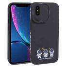 For iPhone XS / X Astronaut Pattern TPU Phone Case(Black) - 1