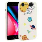 For iPhone SE 2022 / SE 2020 / 8 / 7 Hug Moon Astronaut Pattern TPU Phone Case(White) - 1
