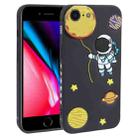 For iPhone SE 2022 / SE 2020 / 8 / 7 Hug Moon Astronaut Pattern TPU Phone Case(Black) - 1