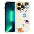 For iPhone 13 Pro Max Hug Moon Astronaut Pattern TPU Phone Case(White) - 1