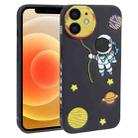 For iPhone 12 Hug Moon Astronaut Pattern TPU Phone Case(Black) - 1