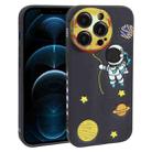 For iPhone 12 Pro Max Hug Moon Astronaut Pattern TPU Phone Case(Black) - 1