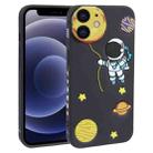 For iPhone 12 mini Hug Moon Astronaut Pattern TPU Phone Case(Black) - 1