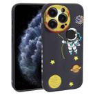 For iPhone 11 Pro Max Hug Moon Astronaut Pattern TPU Phone Case(Black) - 1