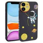 For iPhone 11 Hug Moon Astronaut Pattern TPU Phone Case(Black) - 1