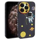 For iPhone 11 Pro Hug Moon Astronaut Pattern TPU Phone Case(Black) - 1