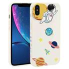 For iPhone XS / X Hug Moon Astronaut Pattern TPU Phone Case(White) - 1