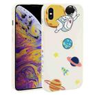 For iPhone XS Max Hug Moon Astronaut Pattern TPU Phone Case(White) - 1
