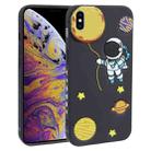 For iPhone XS Max Hug Moon Astronaut Pattern TPU Phone Case(Black) - 1