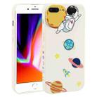 For iPhone 8 Plus / 7 Plus Hug Moon Astronaut Pattern TPU Phone Case(White) - 1