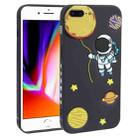 For iPhone 8 Plus / 7 Plus Hug Moon Astronaut Pattern TPU Phone Case(Black) - 1