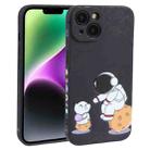 For iPhone 14 Plus Astronaut Pattern Frosted TPU Phone Case(Black) - 1