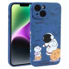 For iPhone 14 Plus Astronaut Pattern Frosted TPU Phone Case(Blue) - 1