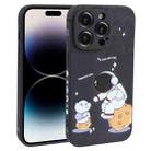 For iPhone 14 Pro Astronaut Pattern Frosted TPU Phone Case(Black) - 1