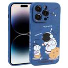 For iPhone 14 Pro Astronaut Pattern Frosted TPU Phone Case(Blue) - 1