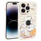 For iPhone 14 Pro Max Astronaut Pattern Frosted TPU Phone Case(White) - 1