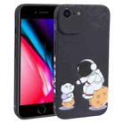 For iPhone SE 2022 / SE 2020 / 8 / 7 Astronaut Pattern Frosted TPU Phone Case(Black) - 1