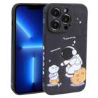 For iPhone 13 Pro Astronaut Pattern Frosted TPU Phone Case(Black) - 1