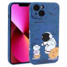 For iPhone 13 Astronaut Pattern Frosted TPU Phone Case(Blue) - 1