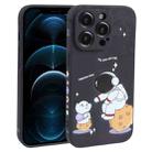For iPhone 12 Pro Max Astronaut Pattern Frosted TPU Phone Case(Black) - 1