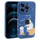 For iPhone 12 Pro Max Astronaut Pattern Frosted TPU Phone Case(Blue) - 1