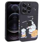 For iPhone 12 Pro Astronaut Pattern Frosted TPU Phone Case(Black) - 1