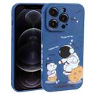 For iPhone 12 Pro Astronaut Pattern Frosted TPU Phone Case(Blue) - 1