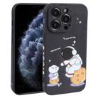 For iPhone 11 Pro Max Astronaut Pattern Frosted TPU Phone Case(Black) - 1