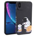 For iPhone XS / X Astronaut Pattern Frosted TPU Phone Case(Black) - 1