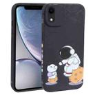 For iPhone XR Astronaut Pattern Frosted TPU Phone Case(Black) - 1
