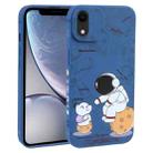 For iPhone XR Astronaut Pattern Frosted TPU Phone Case(Blue) - 1