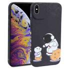 For iPhone XS Max Astronaut Pattern Frosted TPU Phone Case(Black) - 1