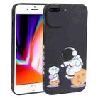 For iPhone 8 Plus / 7 Plus Astronaut Pattern Frosted TPU Phone Case(Black) - 1