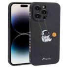 For iPhone 14 Pro Astronaut Swinging Pattern TPU Phone Case(Black) - 1