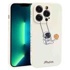 For iPhone 13 Pro Max Astronaut Swinging Pattern TPU Phone Case(White) - 1