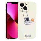 For iPhone 13 Astronaut Swinging Pattern TPU Phone Case(White) - 1