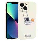 For iPhone 13 mini Astronaut Swinging Pattern TPU Phone Case(White) - 1